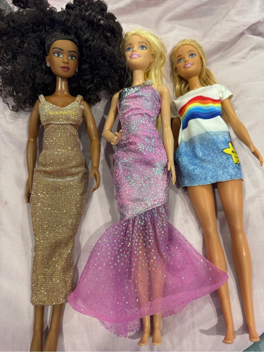 Barbie Kids Pink Glitter Mermaid Dress - Fashion Doll Outfit